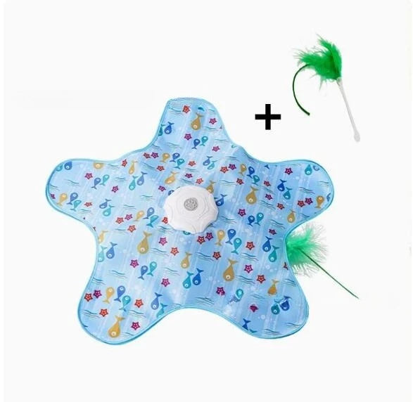Interactive Hide and Seek Cat Toy with Mouse Squeaky Sound. Motion Activated Moving Concealed Feathers Kitten Teaser Toy