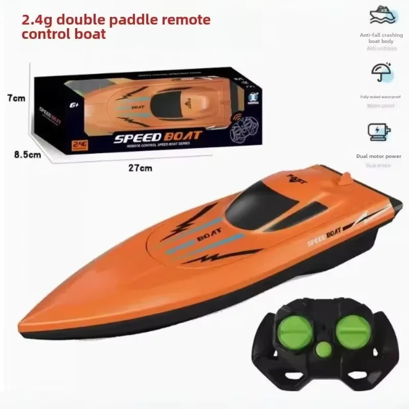 Kids Remote Control Boat Toy. Submersible High Speed Speedboat. Simulated Electric Ship Boys' Watercraft Model