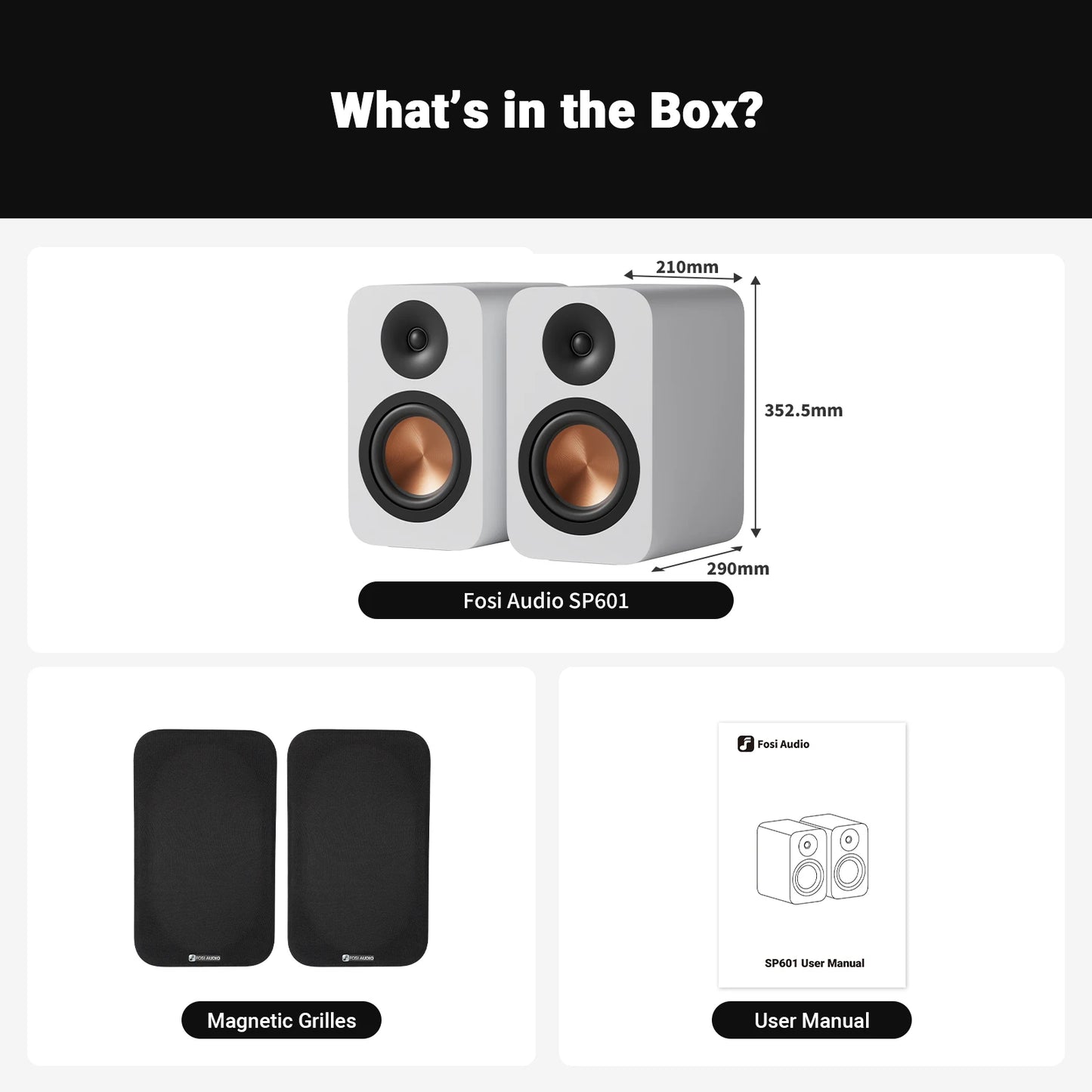Fosi Audio SP601 Speaker Wooden 160W for TV, Computer Desktop & Hifi Home Theater