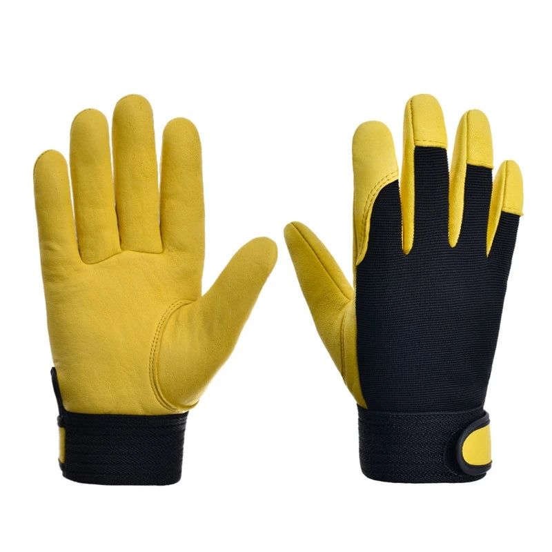 1 Pair Safety Work Gloves, Builder Gloves, Gardening Gloves, Light-Duty Mechanic Gloves