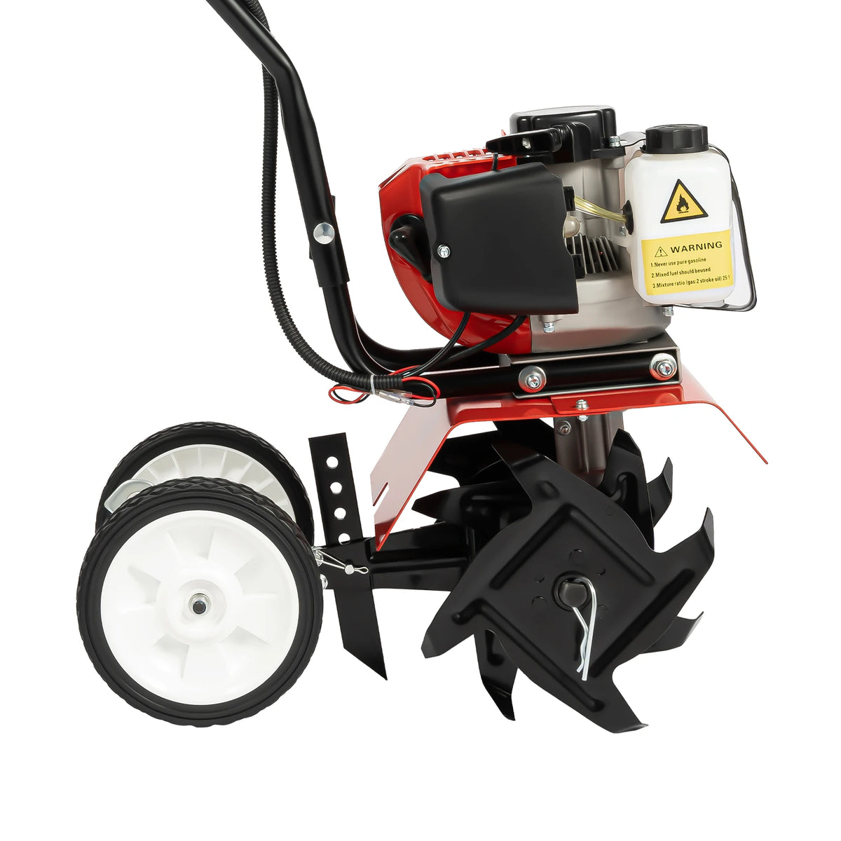 52CC Farm Cultivator Scarifier Garden Tiller, Gasoline powered Farming Cultivation Tool, Soil Loosening 4 Blades 1700W for Farmlands