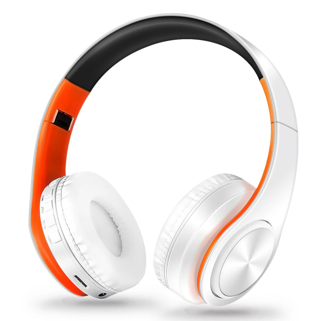 Black &Gold Wireless Headphones. Stereo Headset for Gaming with Built-in MIC. Universal for Android and iOS