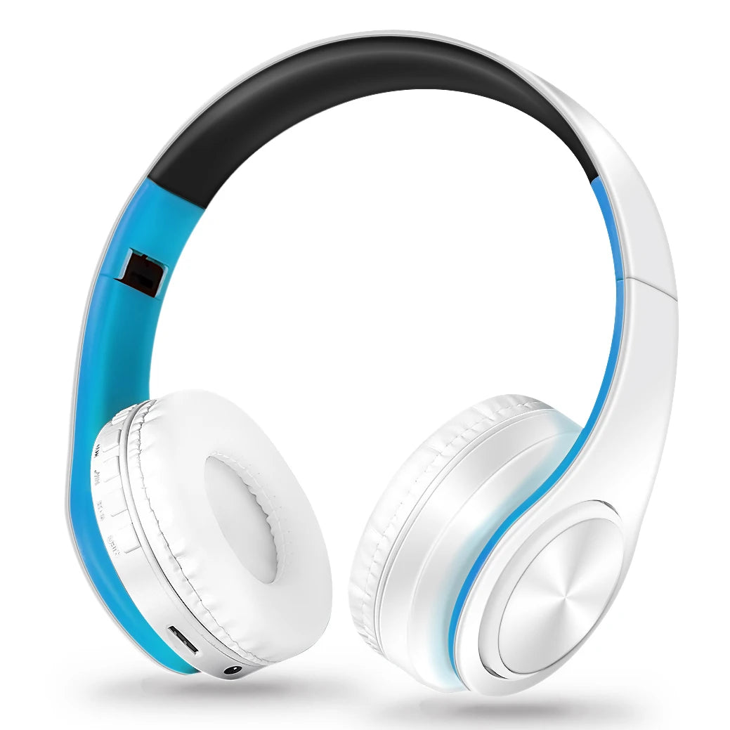 Black &Gold Wireless Headphones. Stereo Headset for Gaming with Built-in MIC. Universal for Android and iOS