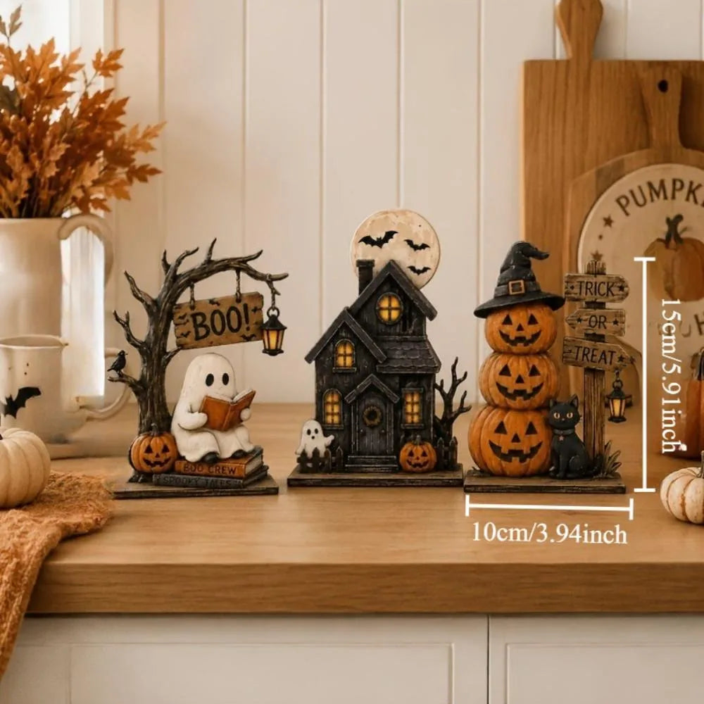 👻 Vintage Halloween Wooden Ghost Ornaments