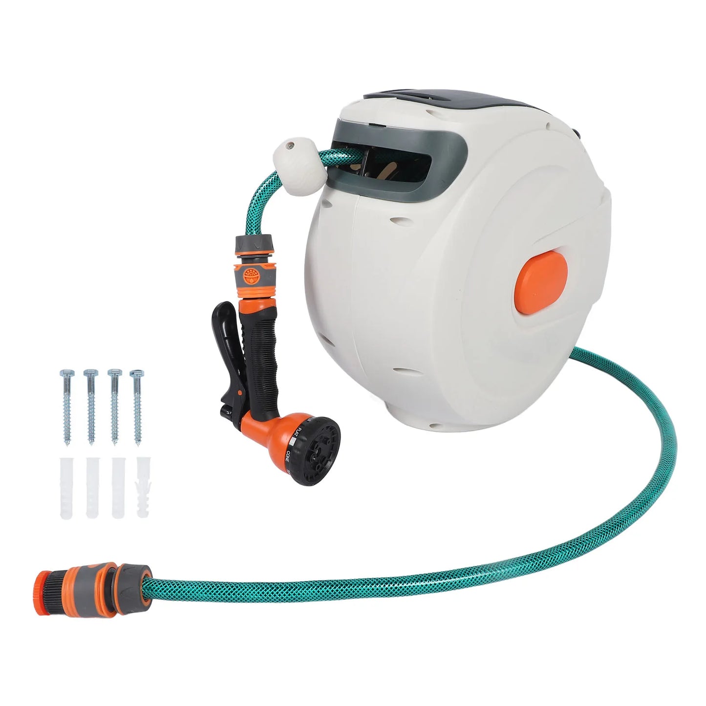 Retractable Garden Hose with Automatic Lock with Sprayer Nozzle for Watering