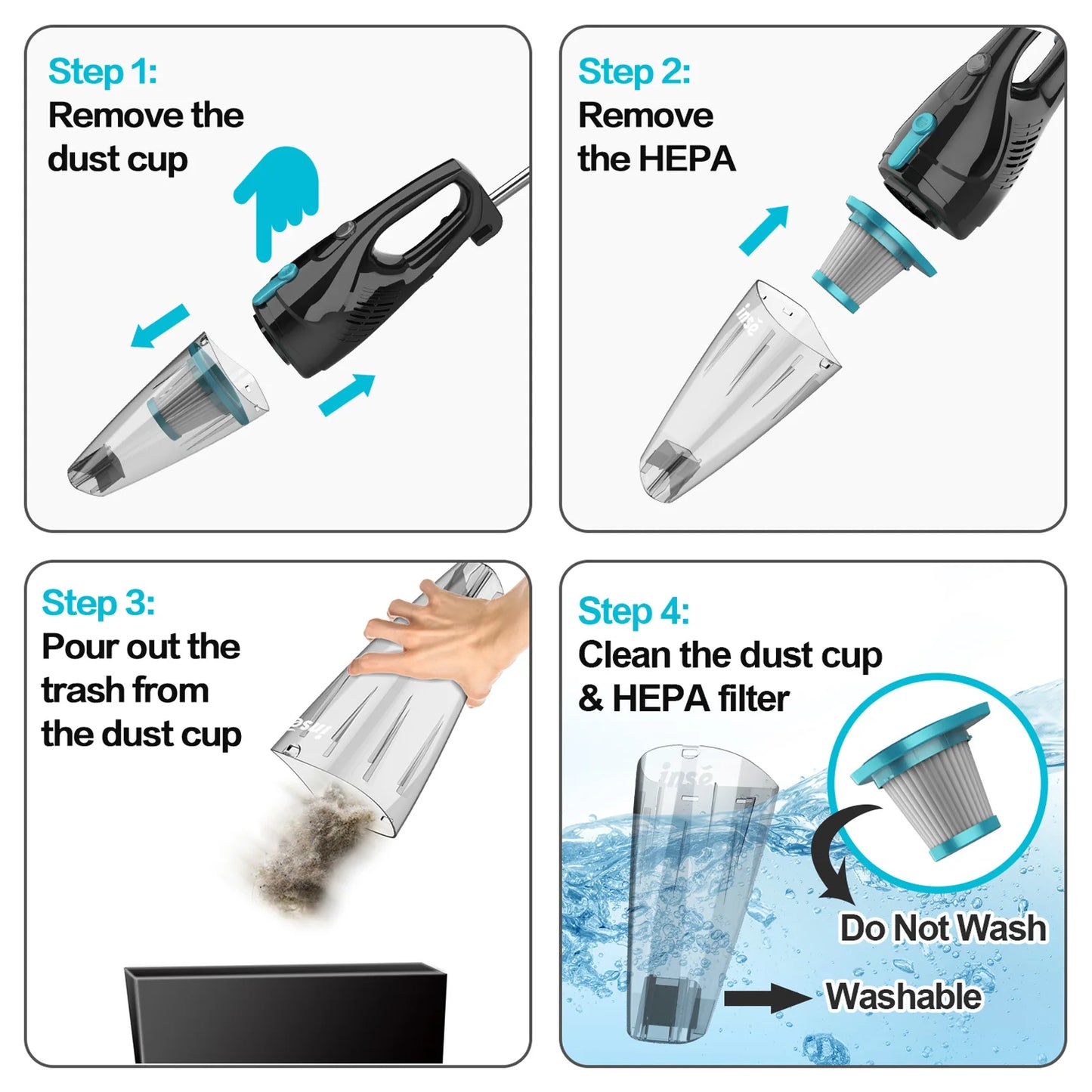 INSE R3S Corded Vacuum Cleaner 16Kpa 6M Extra Long Cord Handheld Vacuum Cleaner