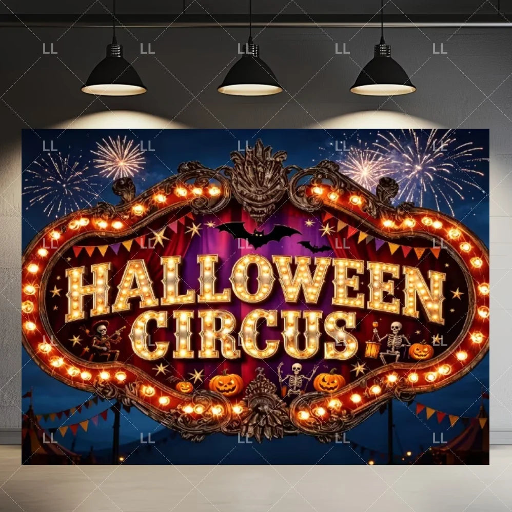 🤡 Scary Circus Halloween Clown Backdrop