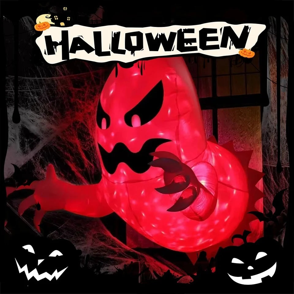 1Pc 1.4m Halloween Ghost Scary Inflatable Giant Blow Up Foldable Phantom Unique Coming Party for Outdoor Yard Garden Lawn Decor Prop