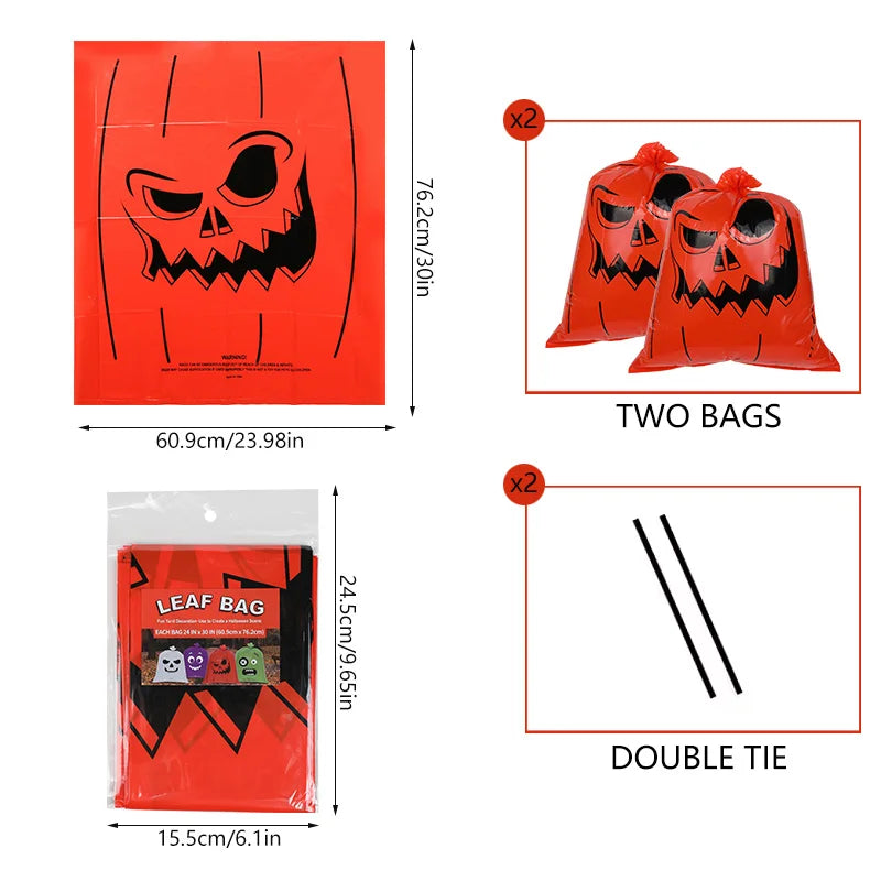 🎃 Halloween Pumpkin Leaf Trash Bags