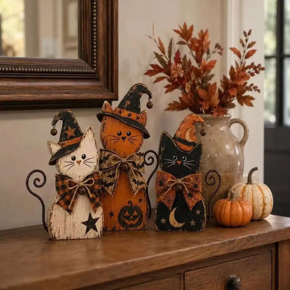 🐈‍⬛ Retro Halloween Witch Cat Decor Set