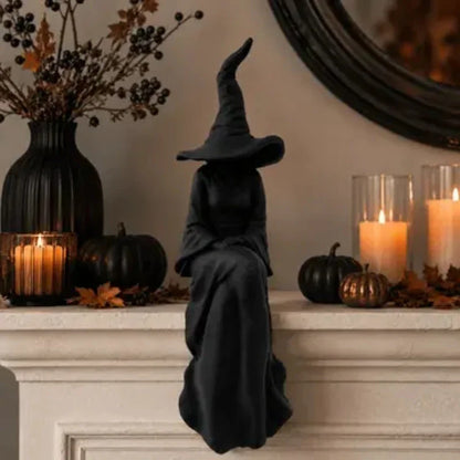 🧙‍♀️ Black Seated Witch Halloween Wall Decor