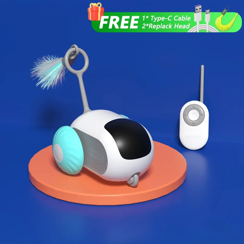 Smart Cat Toy. Interactive Cat Car Toy. Automatic Rolling or Remote Control for Indoor Cat Accessories & Kittens