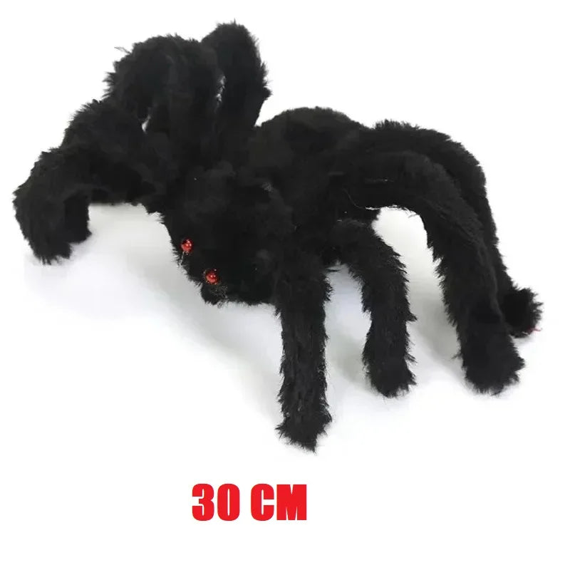Halloween Big Plush Spider. Horror Halloween Decoration. Party Prop Outdoor Giant Spider Decor 30-200cm Chamber Prank Black Spider