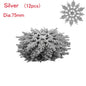 12Pcs 7.5cm Gold Powder Snowflake for Christmas Decor