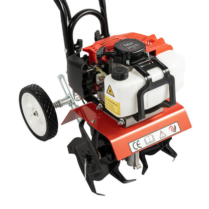 52CC Farm Cultivator Scarifier Garden Tiller, Gasoline powered Farming Cultivation Tool, Soil Loosening 4 Blades 1700W for Farmlands