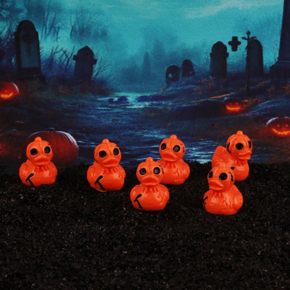 🎃 Halloween Pumpkin Duck Resin Ornaments