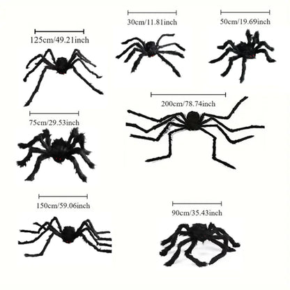 Halloween Big Plush Spider. Horror Halloween Decoration. Party Prop Outdoor Giant Spider Decor 30-200cm Chamber Prank Black Spider