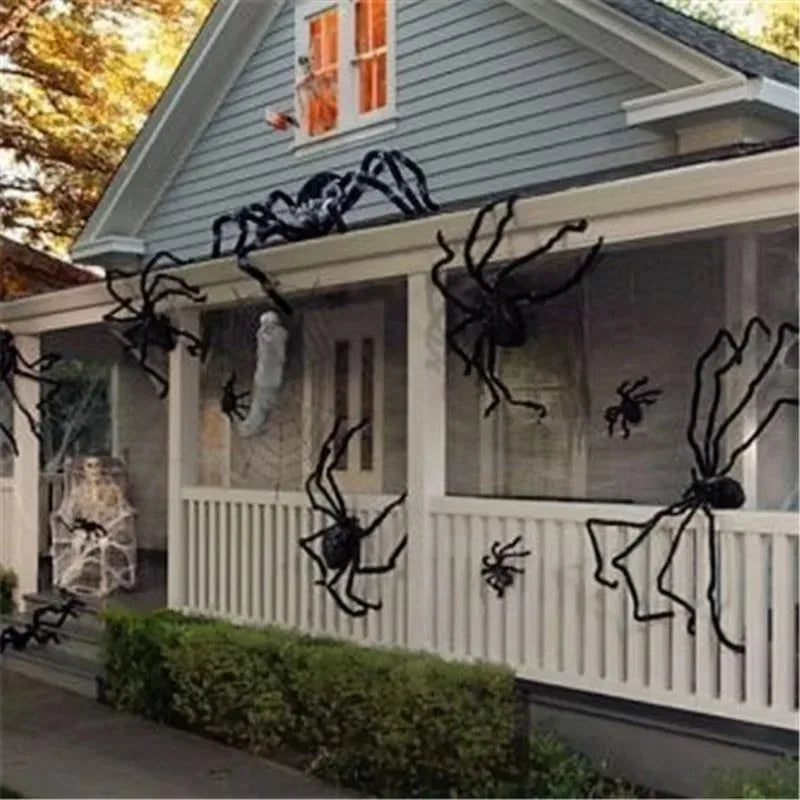 Halloween Big Plush Spider. Horror Halloween Decoration. Party Prop Outdoor Giant Spider Decor 30-200cm Chamber Prank Black Spider