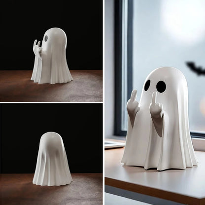 👻 Cute Middle Finger Ghost Halloween Statue