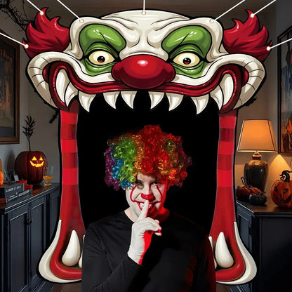 🤡 Vintage Scary Clown Halloween Door Banner