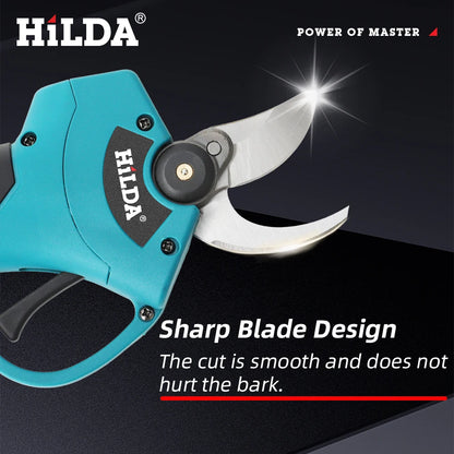 HILDA Brushless Electric Pruning Shears, 500W Pruner Cordless Electric Garden Scissors Fruit Tree Cutter