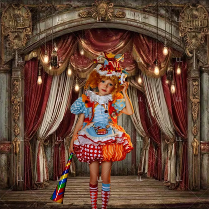 🤡 Scary Circus Halloween Clown Backdrop