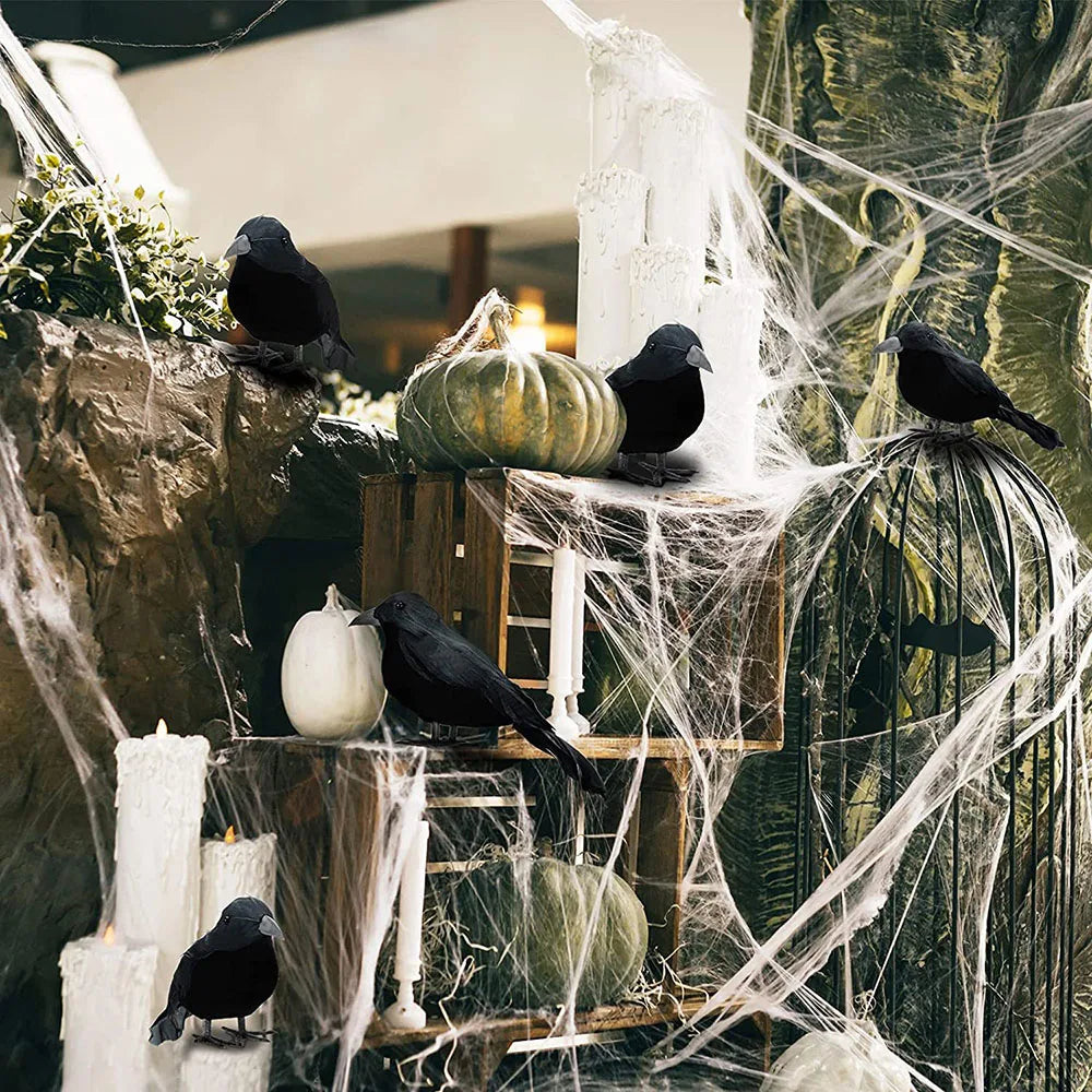 Halloween Decorations Black Crow,Simulation Fake Raven Bird Props,Halloween Haunted House Garden Outdoor Yard Decorations