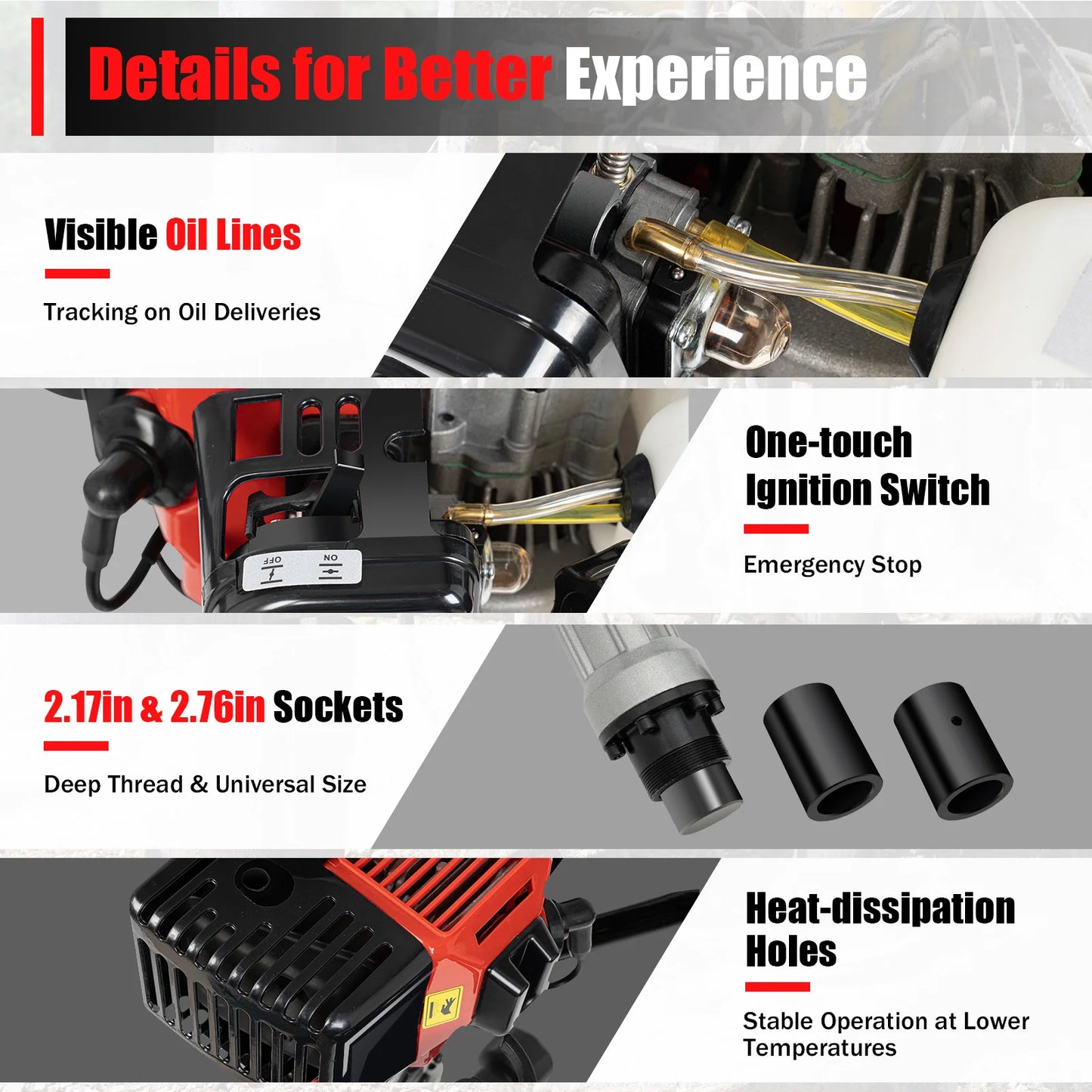 2-Stroke 32.6cc Heavy Duty Fence Hammer T Post Driver Gasoline Petrol Powered Pile Driver 900W For Garden Farm