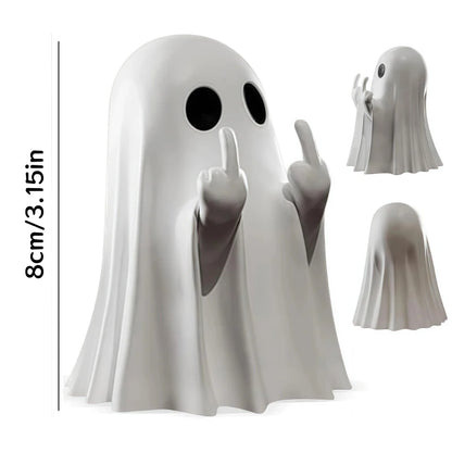 👻 Cute Middle Finger Ghost Halloween Statue