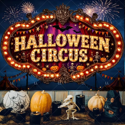 🤡 Scary Circus Halloween Clown Backdrop