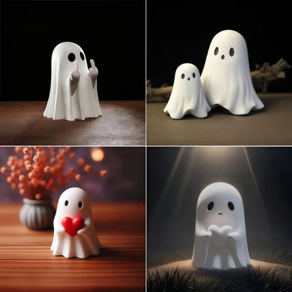 👻 Cute Middle Finger Ghost Halloween Statue