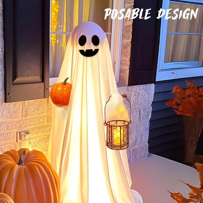 85/165CM Life-Size Scary Standing Ghost Glow-in-the-Dark Outdoor Halloween Decoration for Front Door Garden Haunted House