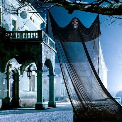 3.5M Halloween Hanging Skull Ghost Haunted House Decoration With LED lights & Sound. Ghost Ornament Indoor & Outdoor Halloween Party Decor
