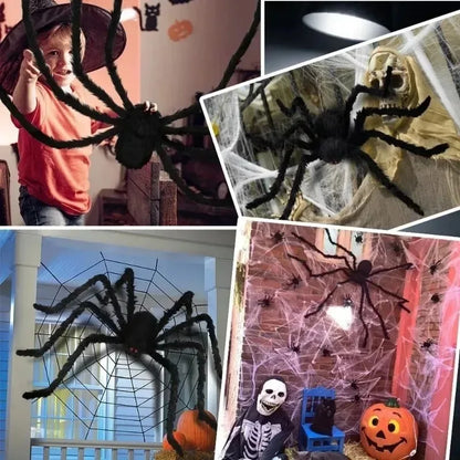 Halloween Big Plush Spider. Horror Halloween Decoration. Party Prop Outdoor Giant Spider Decor 30-200cm Chamber Prank Black Spider