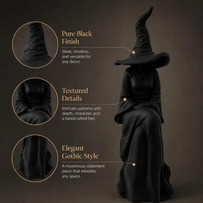 🧙‍♀️ Black Seated Witch Halloween Wall Decor
