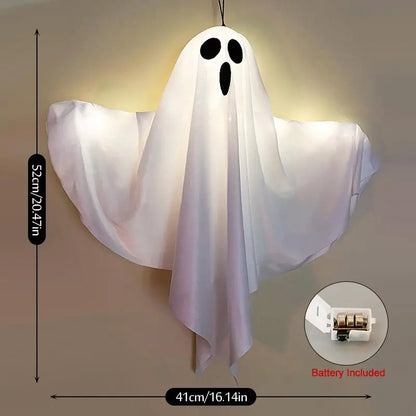 Halloween Party LED Glow Ghost Home Indoor & Outdoor Decoration. Haunted House Bar Hanging Horror Props with Lights
