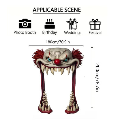 🤡 Vintage Scary Clown Halloween Door Banner
