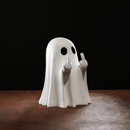 👻 Cute Middle Finger Ghost Halloween Statue