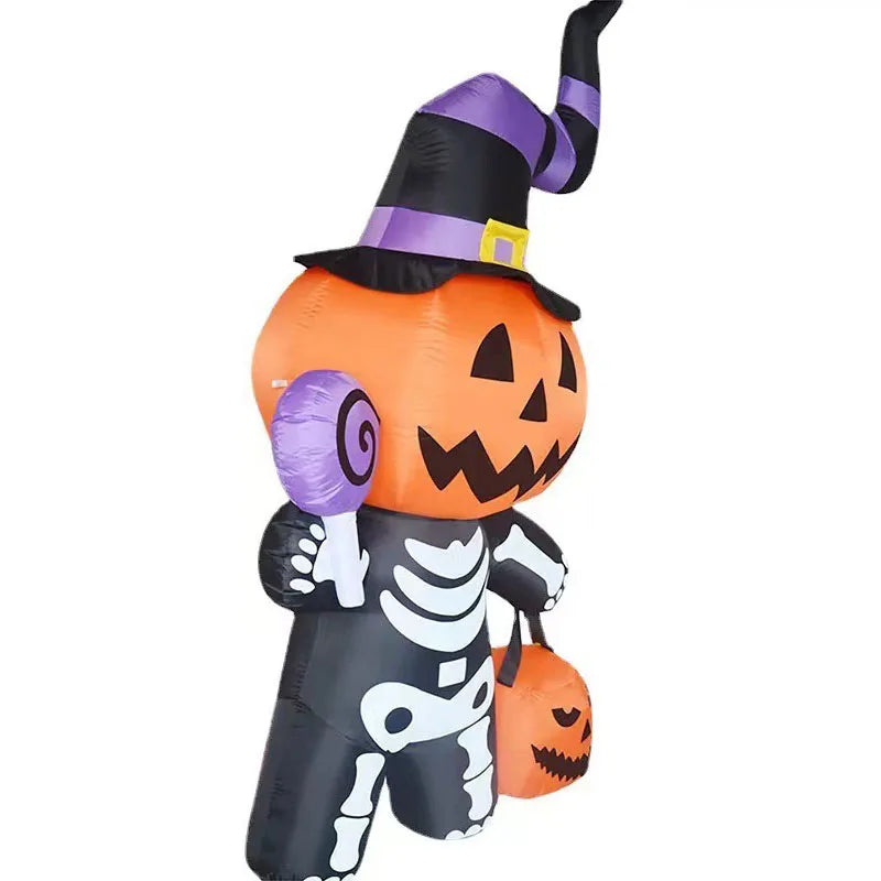 6FT Halloween Inflatable Pumpkin Skull – Yard Decor