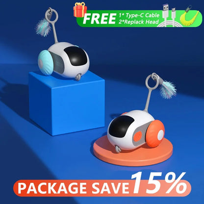 Smart Cat Toy. Interactive Cat Car Toy. Automatic Rolling or Remote Control for Indoor Cat Accessories & Kittens
