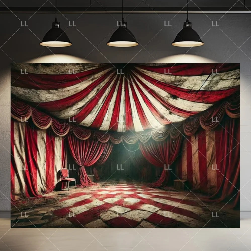 🤡 Scary Circus Halloween Clown Backdrop