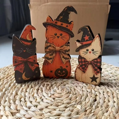 🐈‍⬛ Retro Halloween Witch Cat Decor Set