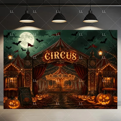 🤡 Scary Circus Halloween Clown Backdrop