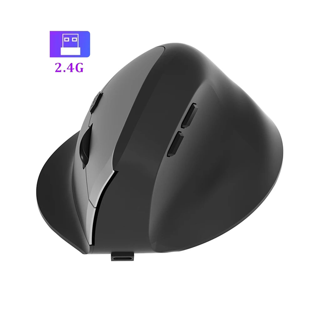 Bluetooth Vertical & Ergonomic 2.4G Wireless Optical Mice with 3 Adjustable DPI 800/1200/1600 6 Buttons for Laptop Desktop