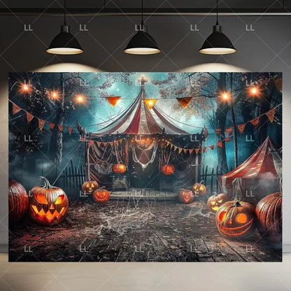 🤡 Scary Circus Halloween Clown Backdrop