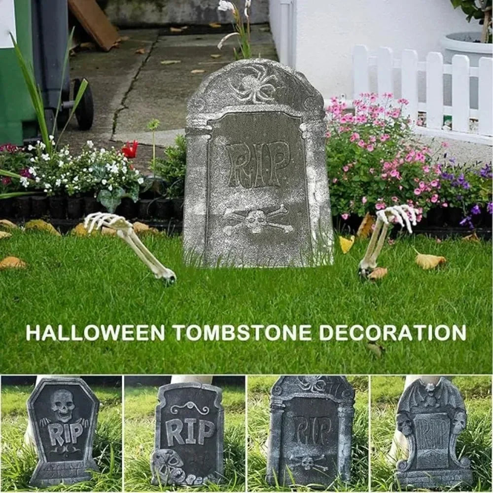 4pcs Halloween Tombstone Decorative Cemetery Foam. Haunted House Graveyard for House Outdoor Party Prank Props