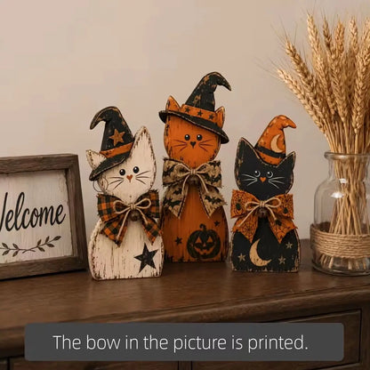 🐈‍⬛ Retro Halloween Witch Cat Decor Set