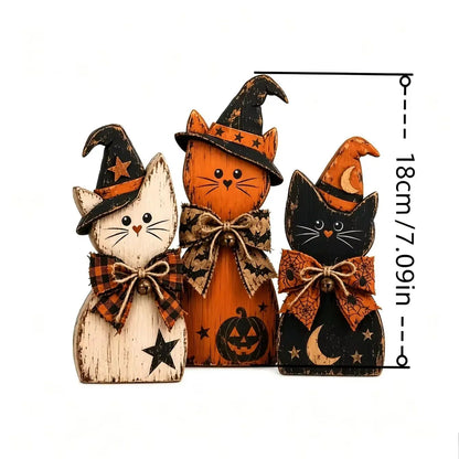 🐈‍⬛ Retro Halloween Witch Cat Decor Set