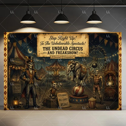 🤡 Scary Circus Halloween Clown Backdrop