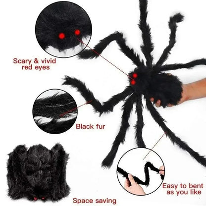 Halloween Big Plush Spider. Horror Halloween Decoration. Party Prop Outdoor Giant Spider Decor 30-200cm Chamber Prank Black Spider
